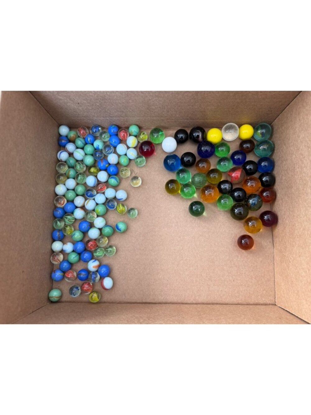 VTG Marble Lot 39 Large 93 Small Marbles Multiple Sizes